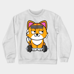 Cute orange cat is exercising Crewneck Sweatshirt